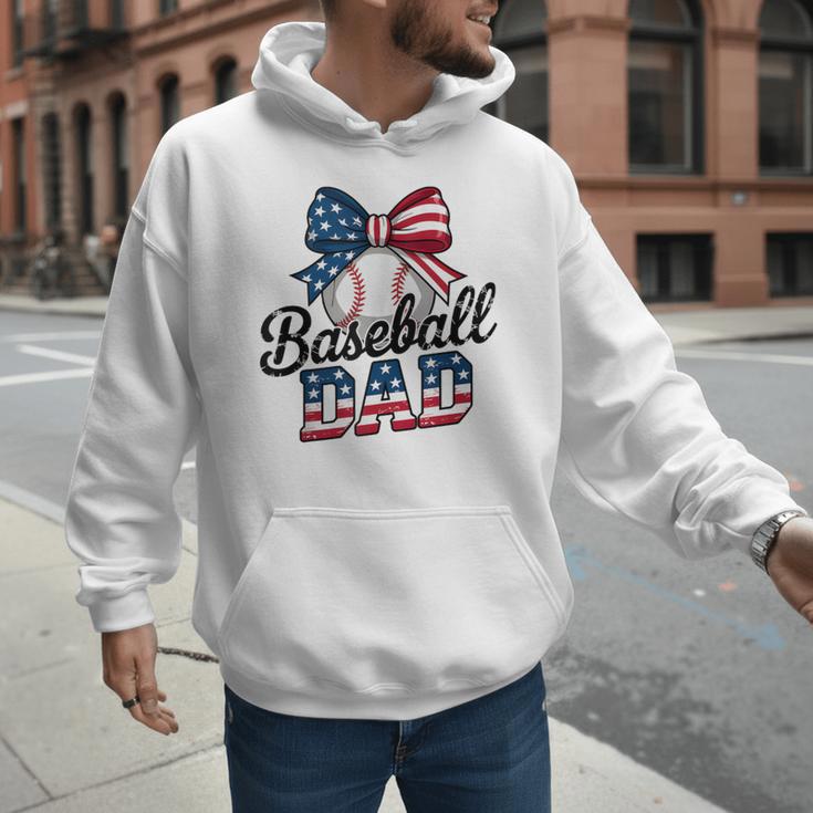 Patriotic Baseball Dad 4th Of July For All American Fathers Men Hoodie