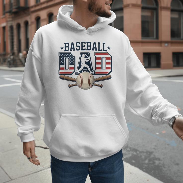 Patriotic Baseball Dad USA Flag American 4th Of July Premium Men Hoodie
