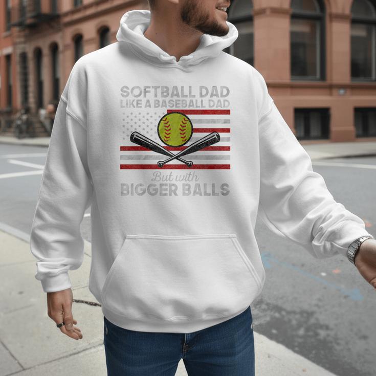 Softball Dad Like a Baseball Dad But Bigger Balls Father Day Premium Men Hoodie Softball Dad Like a Baseball Dad But Bigger Balls Father Day Premium Men Hoodie