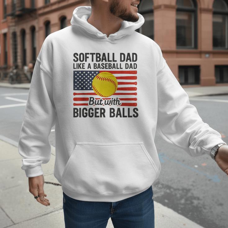 Softball Dad Like Baseball Dad But With Bigger Balls Men Hoodie Softball Dad Like Baseball Dad But With Bigger Balls Men Hoodie