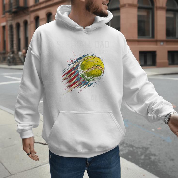 Softball Dad Like a Baseball Dad With Bigger Balls Premium Men Hoodie Softball Dad Like a Baseball Dad With Bigger Balls Premium Men Hoodie