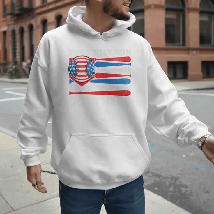 That's My Son Out There Baseball Dad For Men 4th Of July Men Premium Men Hoodie