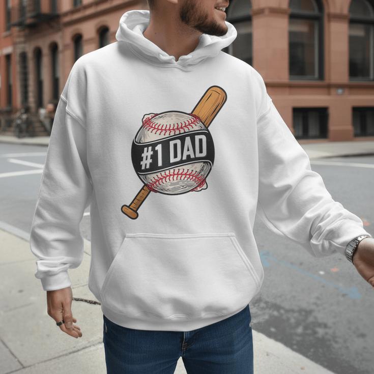 Vintage 1 Baseball Dad Daddy Father's Day From Son Daughter Men Hoodie