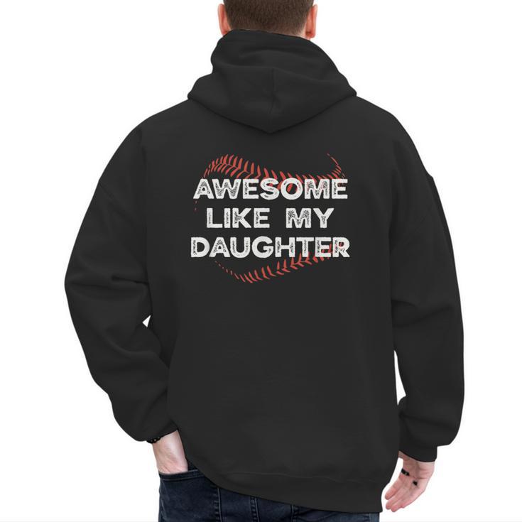 Awesome Like My Daughter Baseball Dad Men's Hoodie Back Print