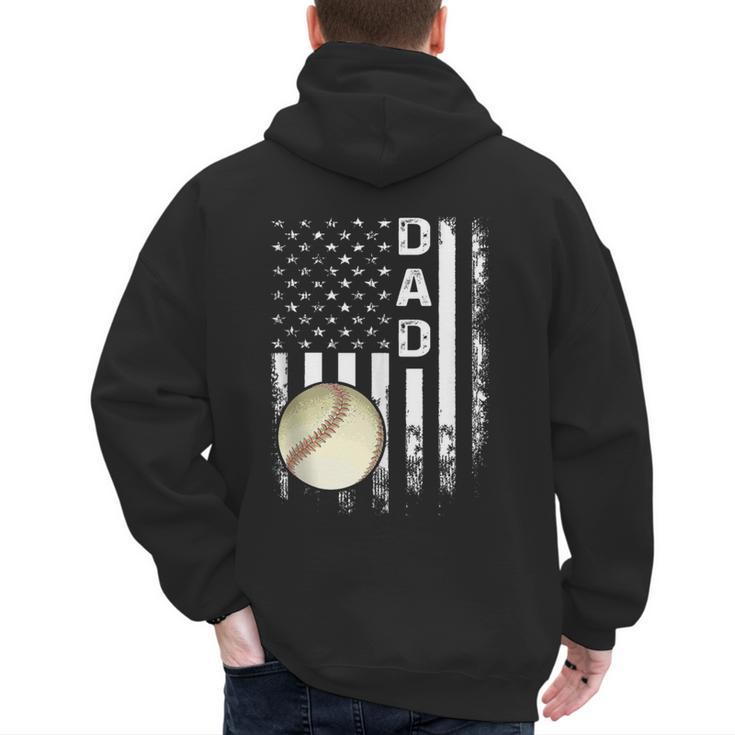 Baseball Dad America Flag Vintage Christmas Xmas Men's Hoodie Back Print Baseball Dad America Flag Vintage Christmas Xmas Men's Hoodie Back Print