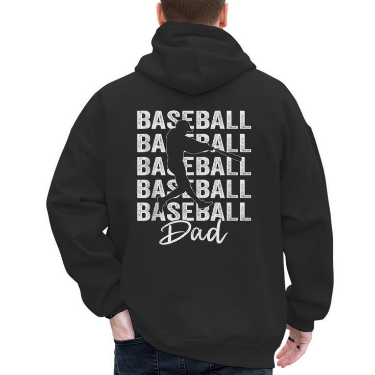 Baseball Dad Baseball Bat Sports Father's Day Men Men's Hoodie Back Print
