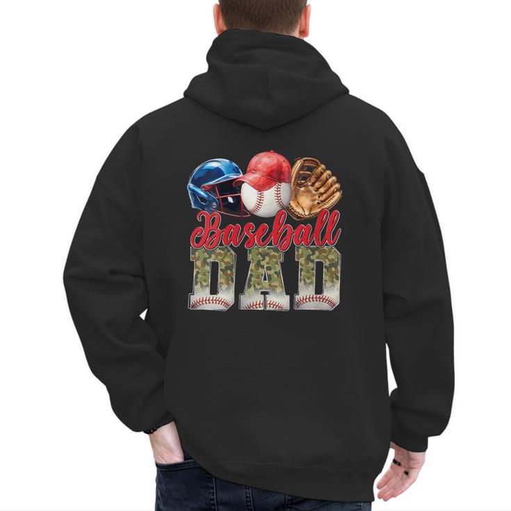Baseball Dad Camo Father's Day Baseball Stuff Men Men's Hoodie Back Print
