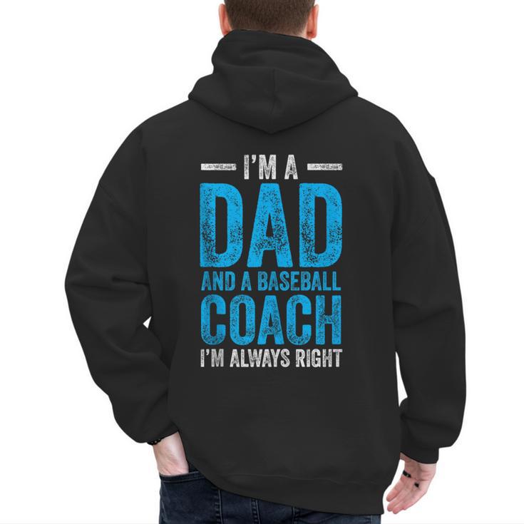 Baseball Dad Coach Father's Day Men's Hoodie Back Print