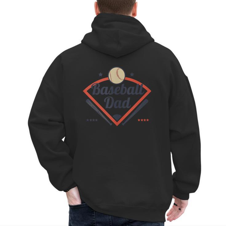 Baseball Dad Diamond Game Day Men's Hoodie Back Print