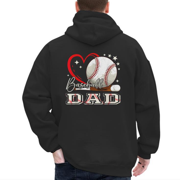 Baseball Dad Family Matching Cute Baseball Lover Men's Hoodie Back Print