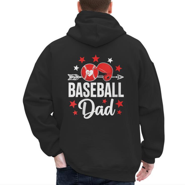 Baseball Dad Baseball Father's Day Baseball Player Men Men's Hoodie Back Print