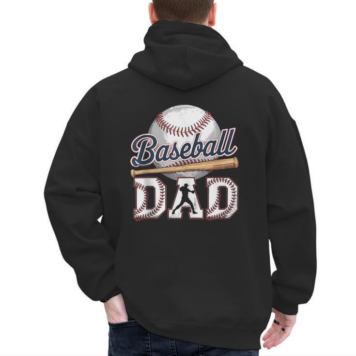 Baseball Dad Father's Day Sports Baseball Lover Men's Hoodie Back Print