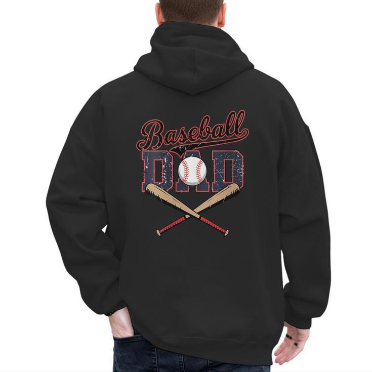 Baseball Dad Father's Day Vintage Retro Sarcastic Dad Men's Hoodie Back Print