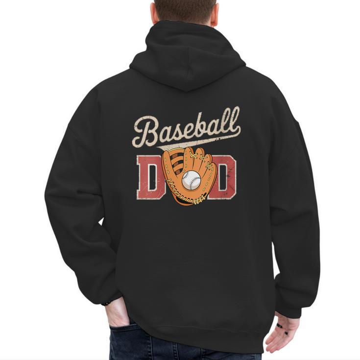 Baseball Dad Fireball Sports Father Fathers Day Daddy Men's Hoodie Back Print