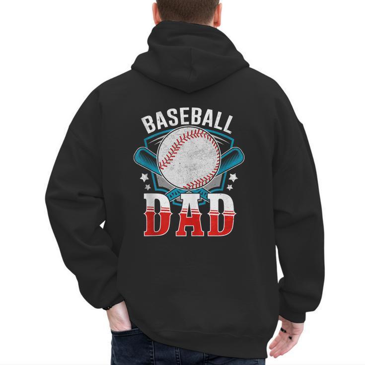 Baseball Dad Happy Fathers Day Dad Daddy Baseball Lover Men's Hoodie Back Print