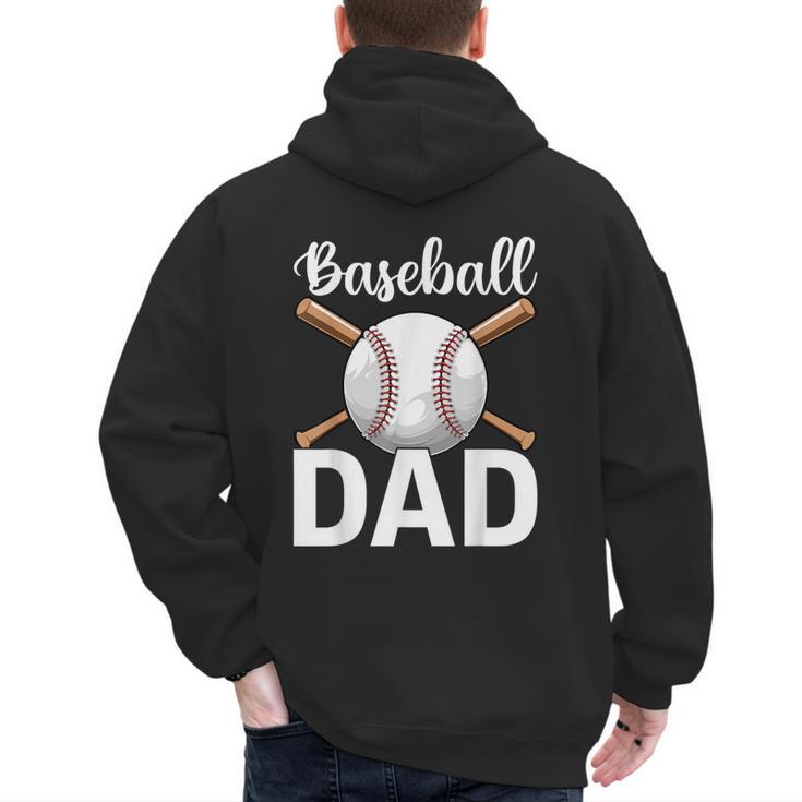 Baseball Dad Happy Fathers Day For Men Boys Men's Hoodie Back Print