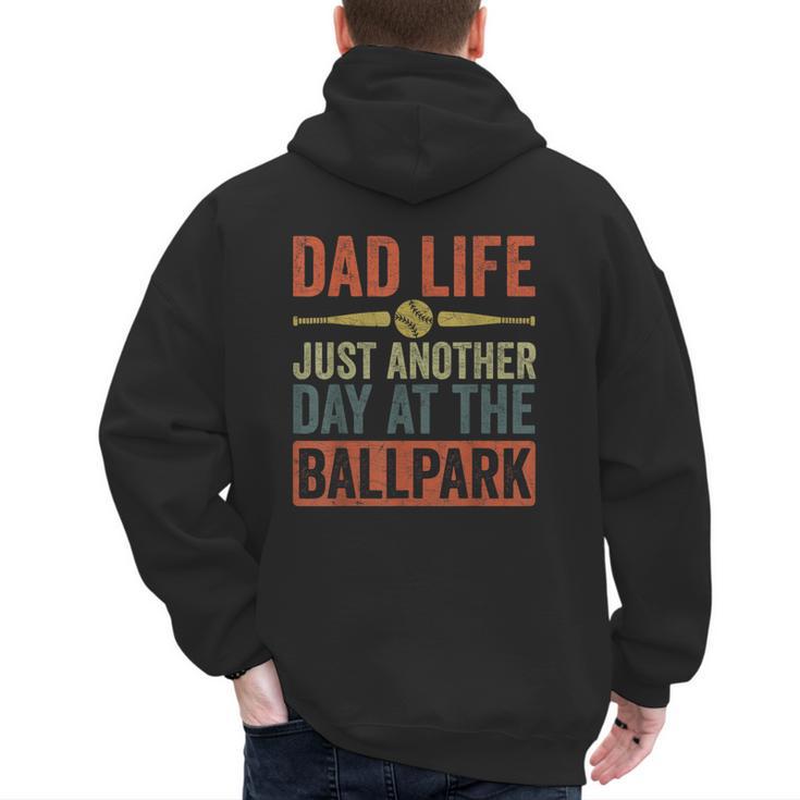 Baseball Dad Men Dad Life Just Another Day At The Ballpark Men's Hoodie Back Print