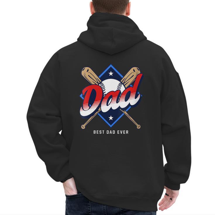 Baseball Dad Baseball Men's Hoodie Back Print