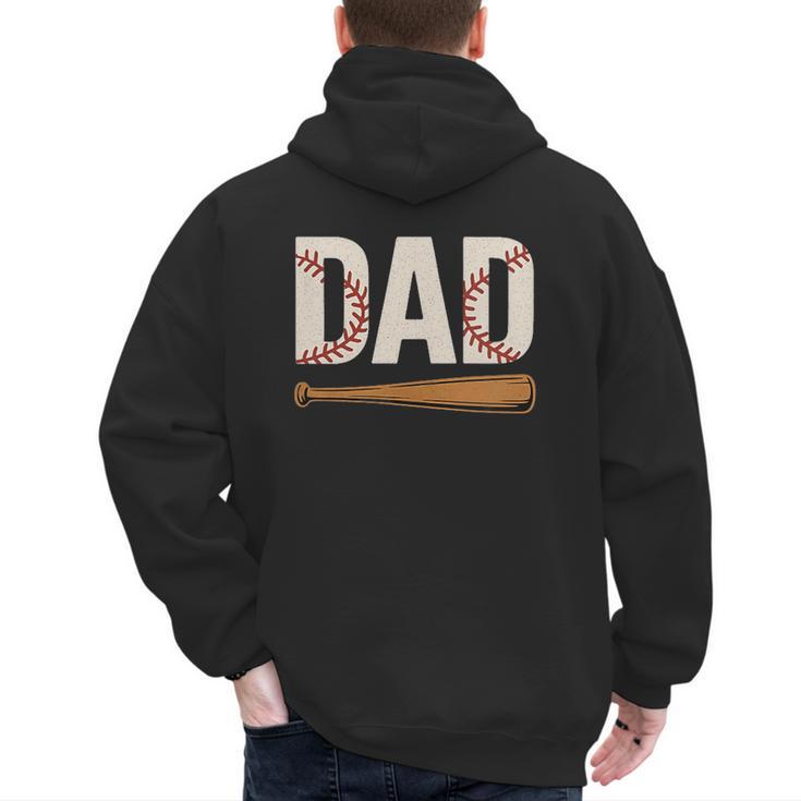 Baseball Dad Novelty Sports Love Fathers Day Men's Hoodie Back Print