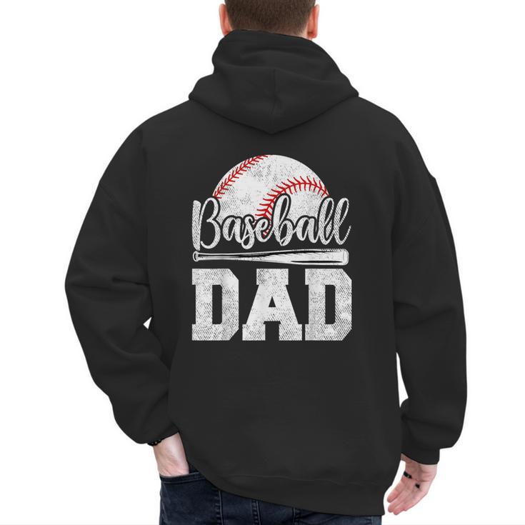 Baseball Dad Baseball Player Game Day Father's Day Men's Hoodie Back Print