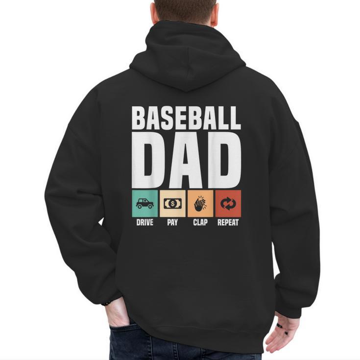 Baseball Dad Proud Little Slugger Father Humor Men's Hoodie Back Print