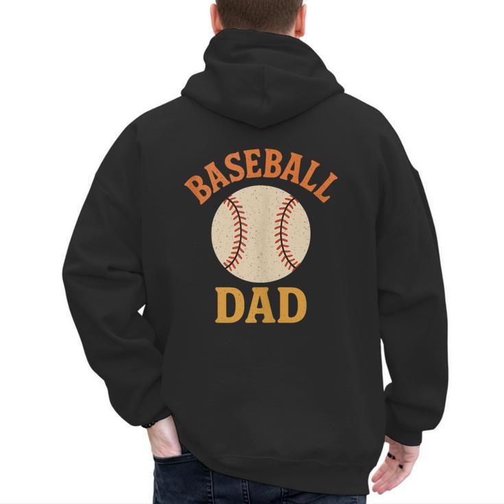 Baseball Dad Retro Vintage Father's Day Men's Hoodie Back Print