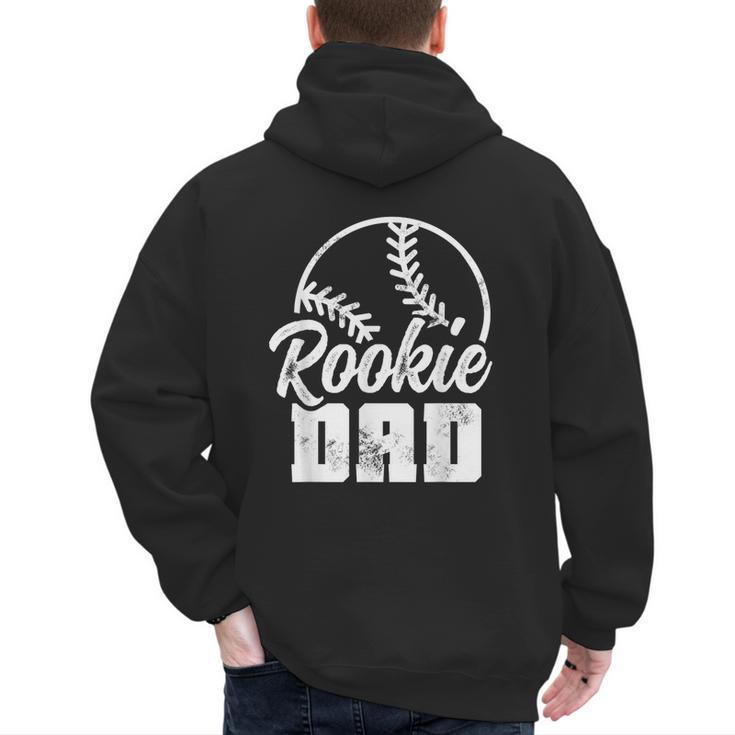 Baseball Dad Softball Game Rookie Dad Baseball Men's Hoodie Back Print