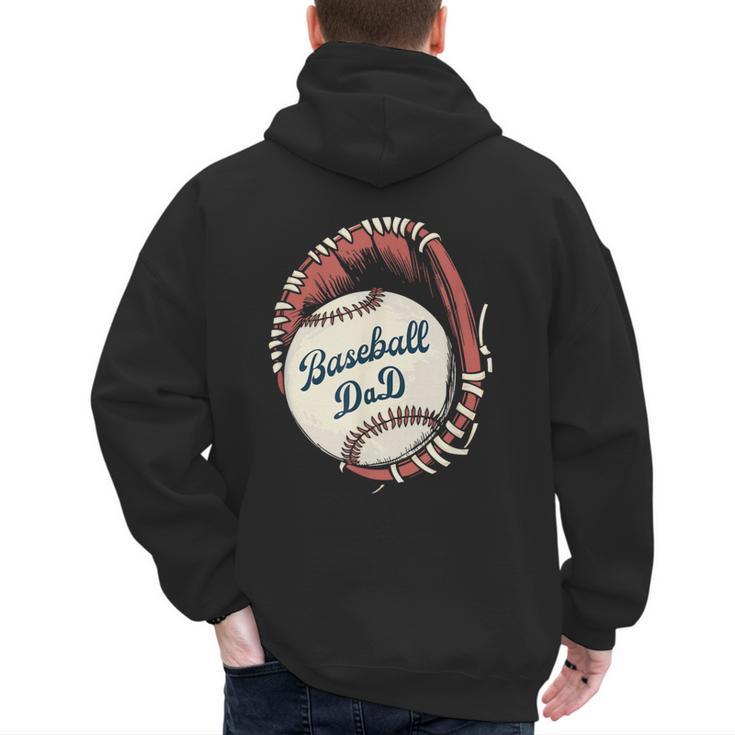 Baseball Dad Softball Glove And Ball Men's Hoodie Back Print