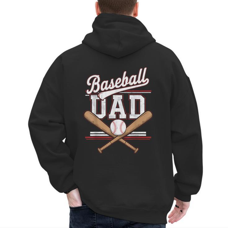 Baseball Dad Sports Lover Father's Day Father In Law Men's Hoodie Back Print