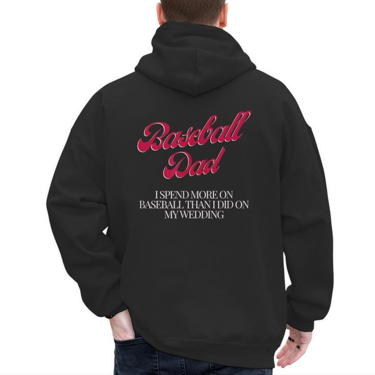 Baseball Dad Travel Ball Little League Husband Wedding Men's Hoodie Back Print