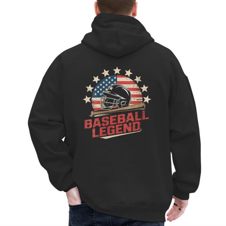 Baseball Dad USA Flag Men's Hoodie Back Print