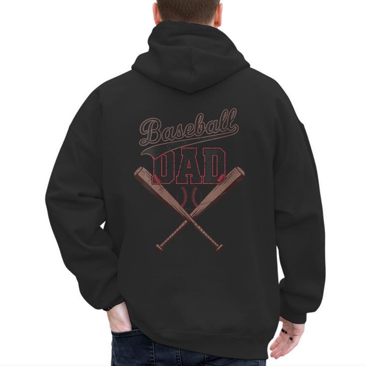 Baseball Dad Vintage Family Matching Father's Day Dad Life Men's Hoodie Back Print