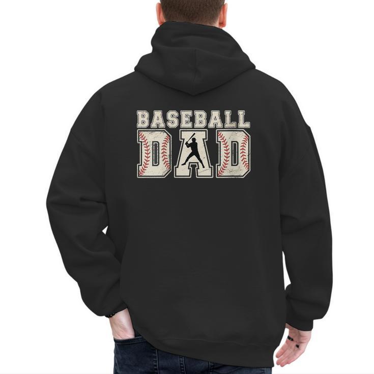 Baseball Dad Vintage For Sports Fan Or Proud Father Men's Hoodie Back Print