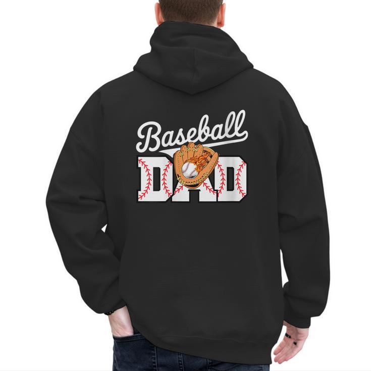 Baseball Dad Vintage Sports Fathers Day Baseball Fan Men's Hoodie Back Print