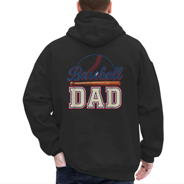 Baseball Dad Vintage Sports For Proud Fathers Men's Hoodie Back Print