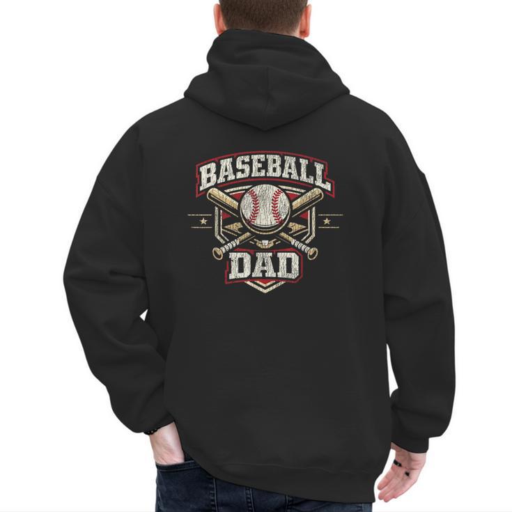 Baseball Fan Dad Father Vintage Baseball Dad Men's Hoodie Back Print