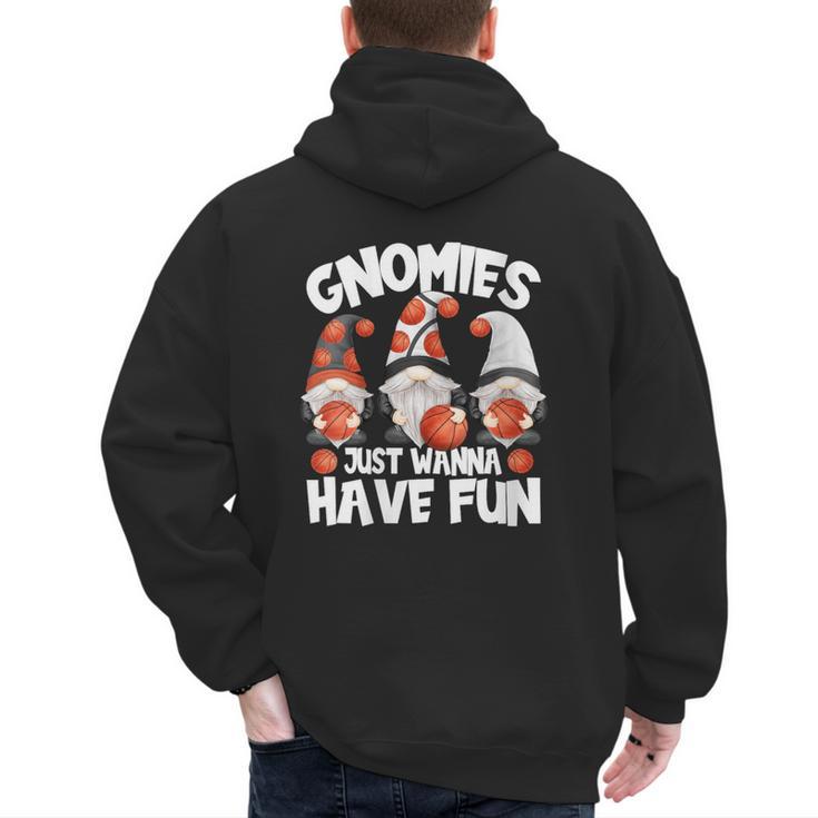 Basketball Gnomies Have Fun For Baseball Dad And Coach Men's Hoodie Back Print