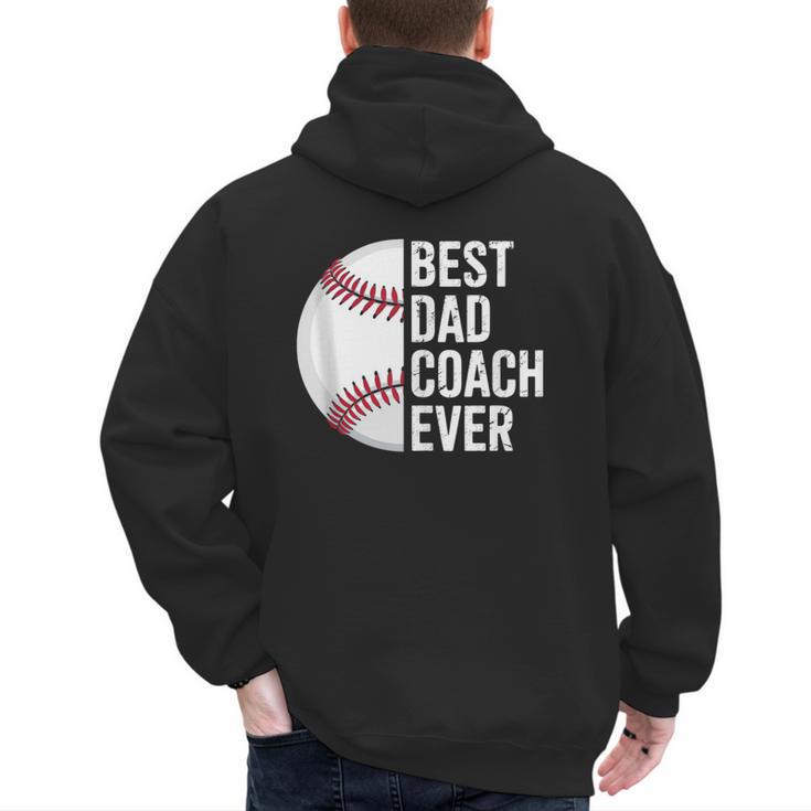 Best Baseball Dad Coach Ever Retro Father Baseball Coach Dad Men's Hoodie Back Print