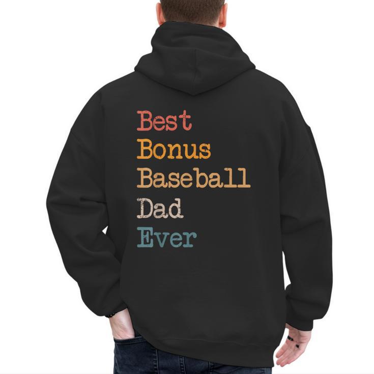 Best Bonus Baseball Dad Ever Softball Stepdad From Daughter Men's Hoodie Back Print