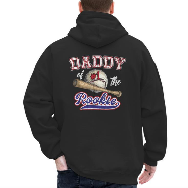 Birthday Baseball Dad Daddy Of The 1st One Rookie Vintage Men's Hoodie Back Print
