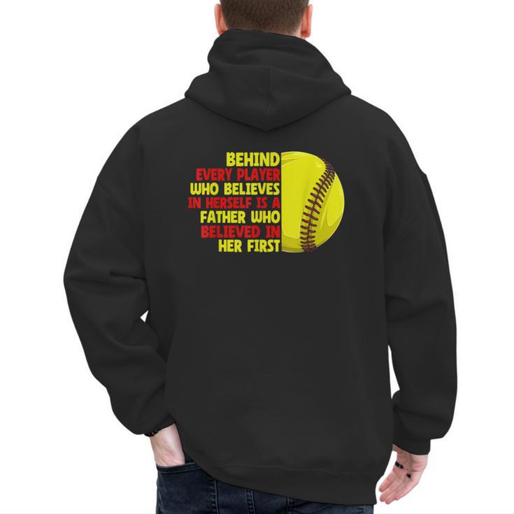 Dad Of Ballers Behind Every Softball Player Baseball Dads Men's Hoodie Back Print
