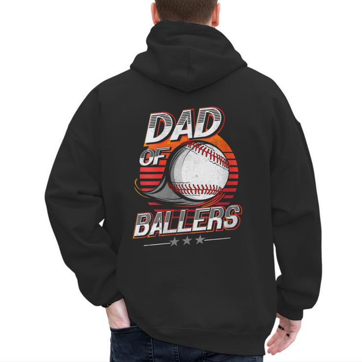 Dad Of Ballers Shirt Volleyball Baseball Dad Of Baller Men's Hoodie Back Print