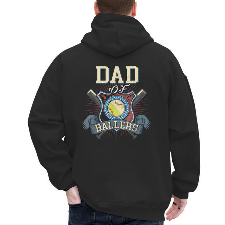 Dad Of Ballers Volleyball Baseball Dad Of Baller Dad Of Men's Hoodie Back Print
