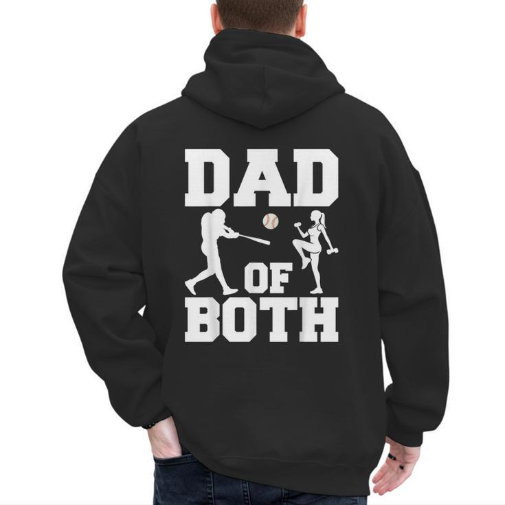 Dad Of Both Gymnastics Baseball Dad Men's Hoodie Back Print
