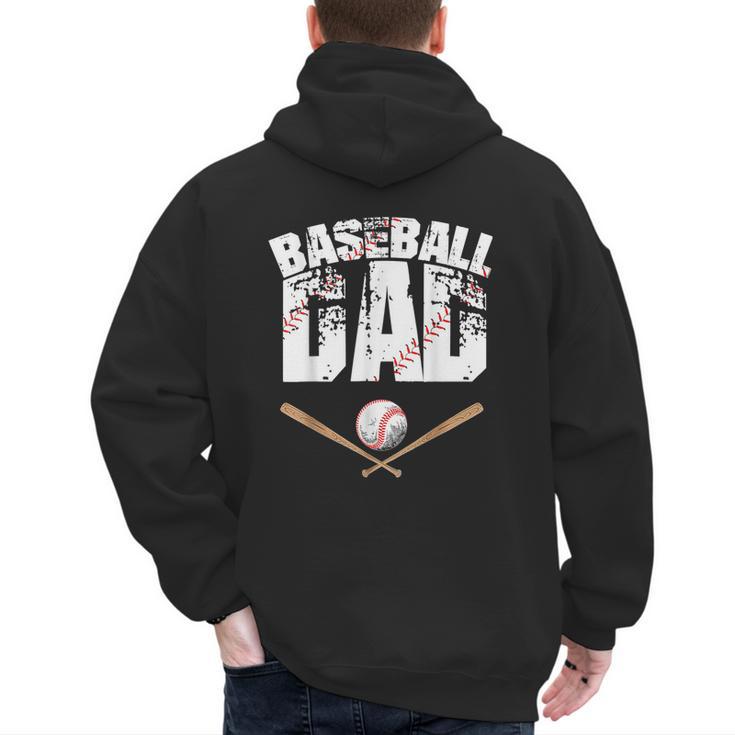 Fathers Day Baseball Dad Men's Hoodie Back Print