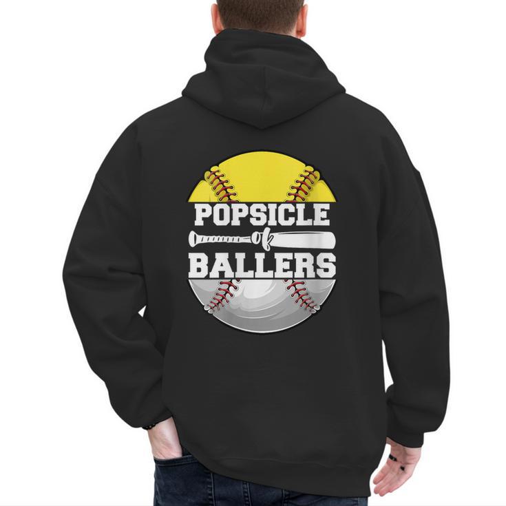 Popsicle Of Ballers Softball Baseball Dad Men's Hoodie Back Print