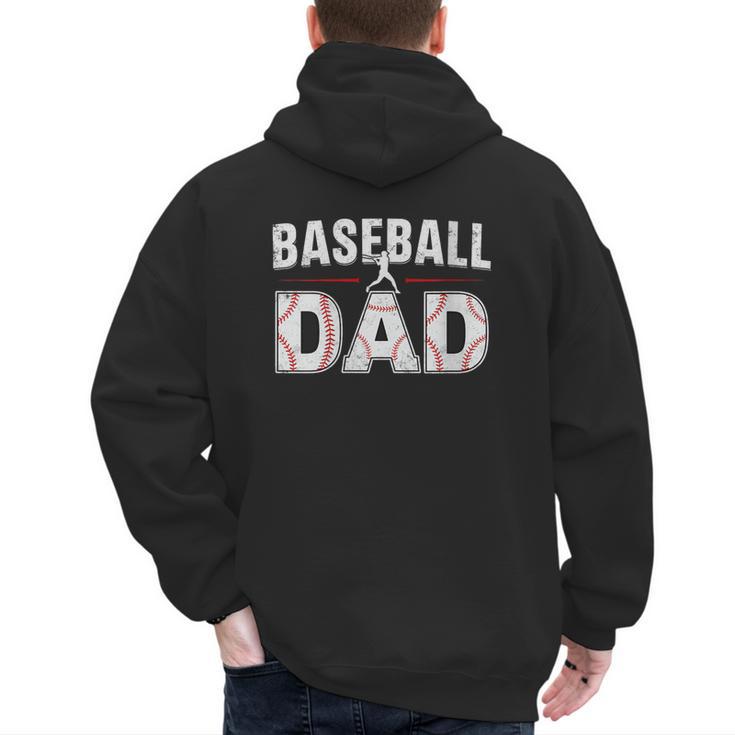 Softball Ball Dad Baseball Dad Parent Fathers Day Baseball Men's Hoodie Back Print