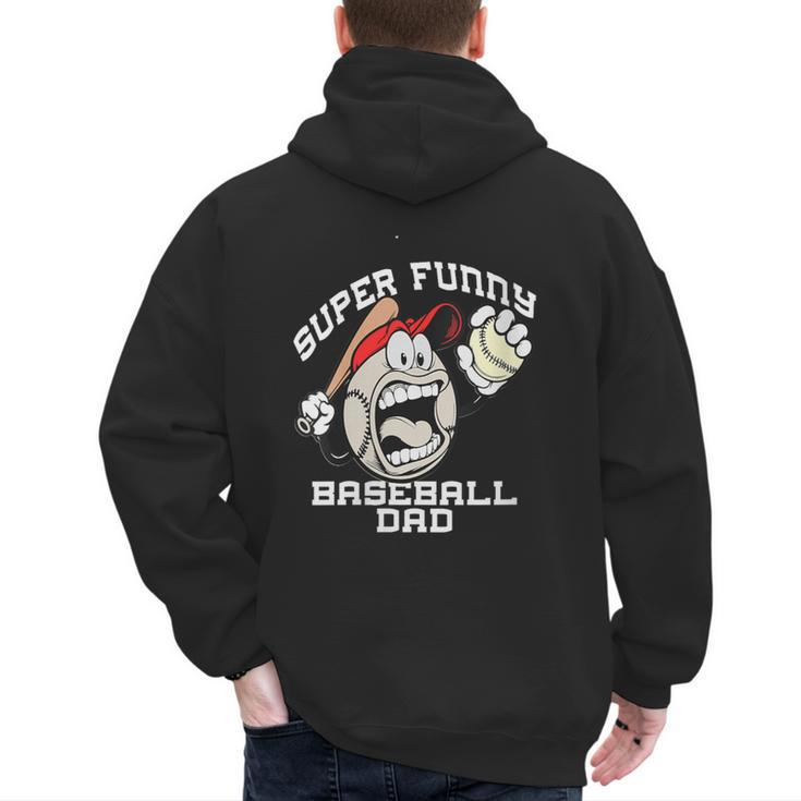 Super Baseball Dad Men's Hoodie Back Print