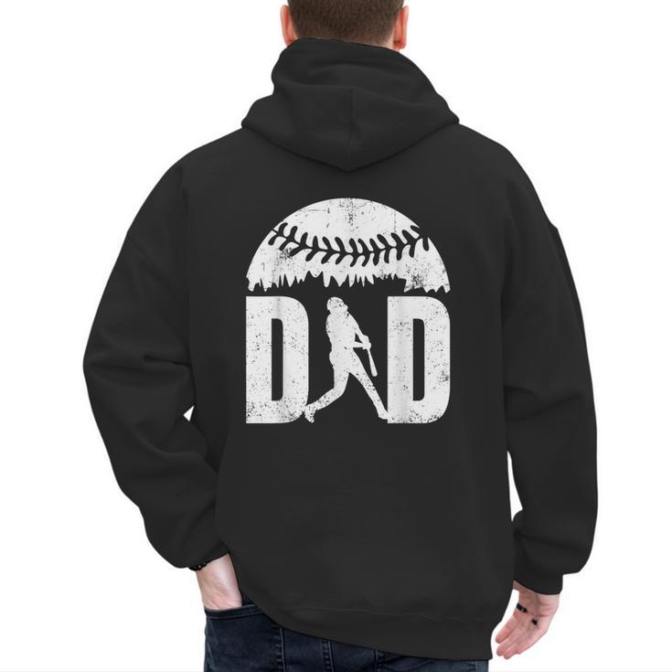 Vintage Baseball Dad Clothing Daddy Father's Day Men's Hoodie Back Print