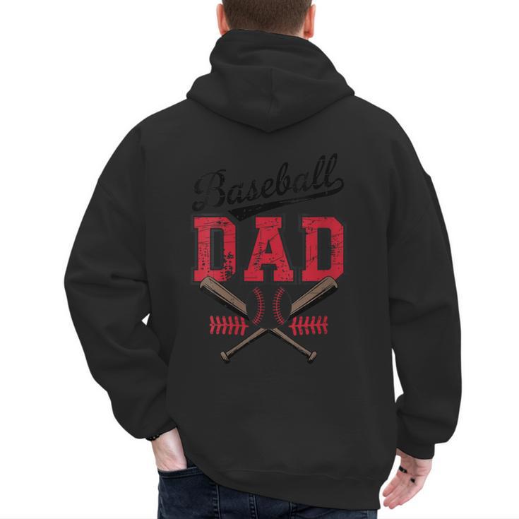 Vintage Baseball Dad Father's Day Game Day Toddlers Men's Hoodie Back Print
